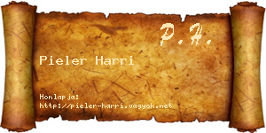 Pieler Harri névjegykártya